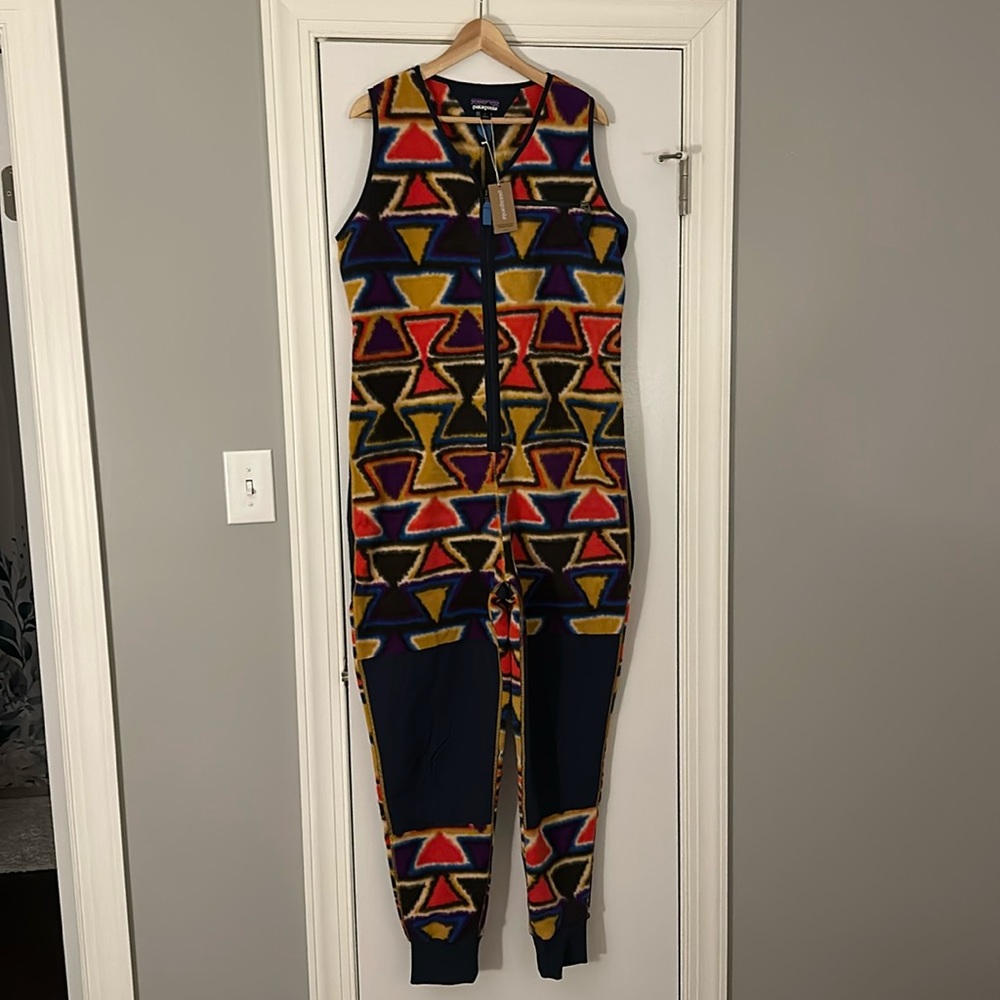 NWT Rare Patagonia Synchilla Fleece Patched Jumpsuit size L